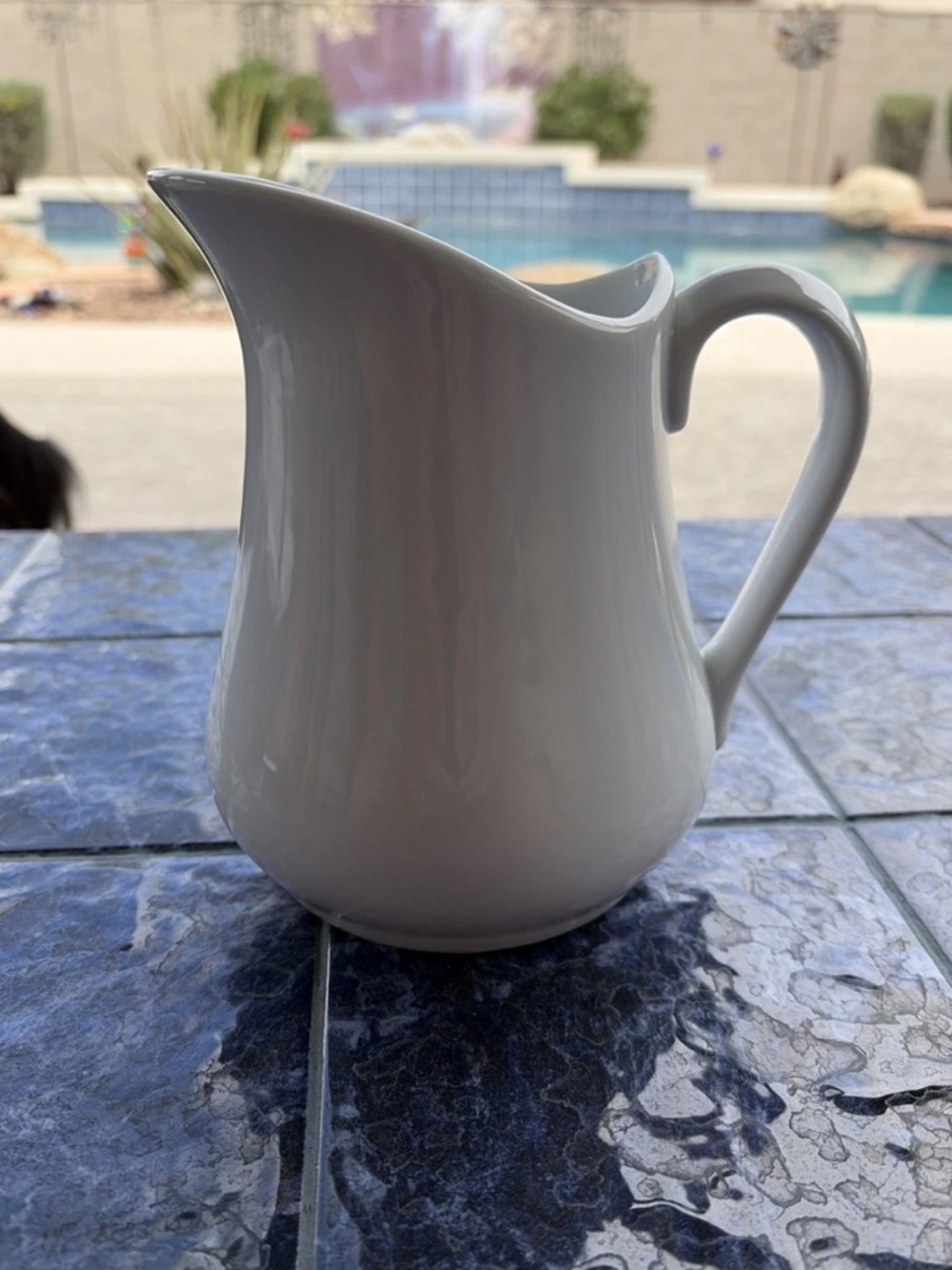 Bia 7” Tall Porcelain Pitcher - White